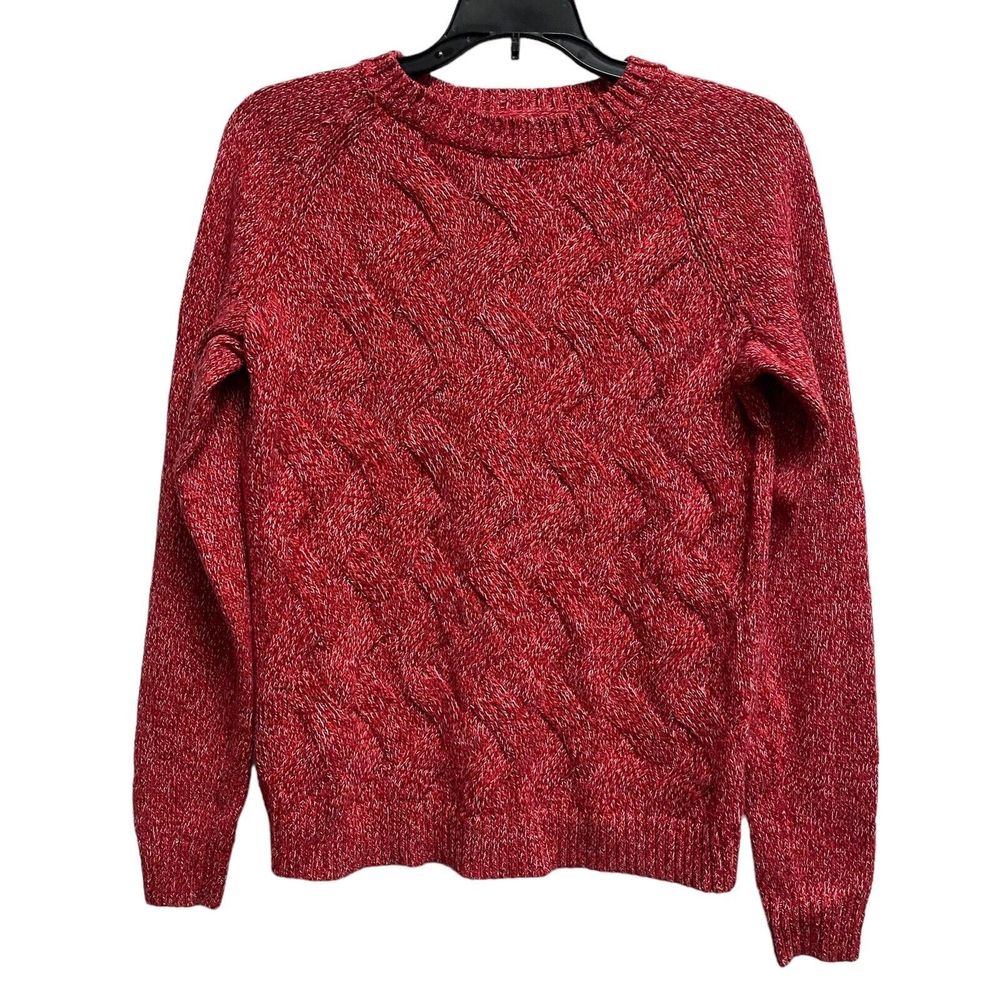 Lands End Sweater Drifter Cable Knit Womens Medium Petite Crewneck Pullover‎